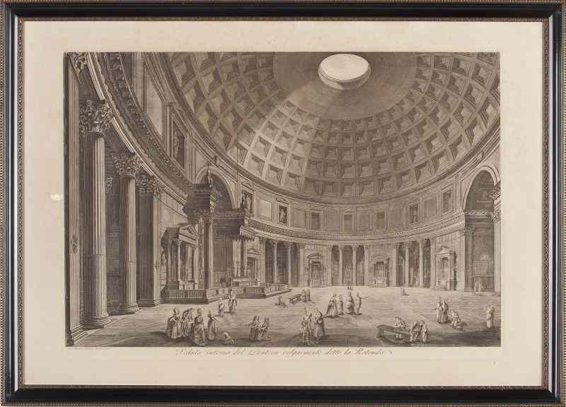 Appraisal: Piranesi Etching''Veduta Interna del Panteon Volgarmente Detto la Rotonda ''