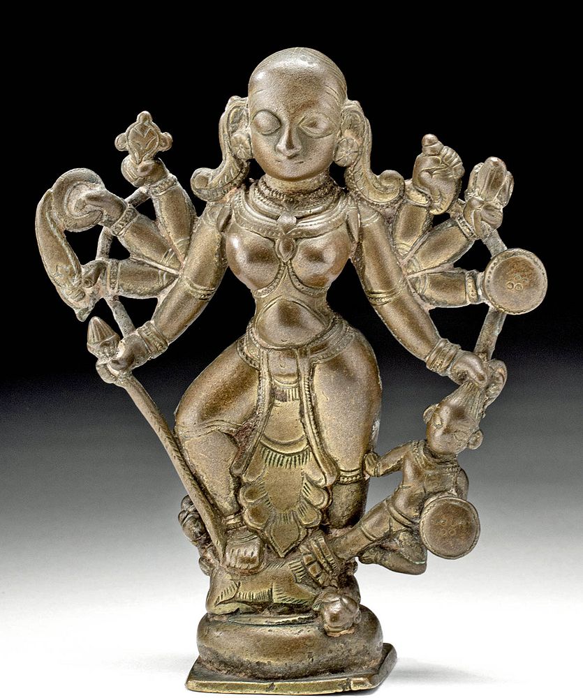 Appraisal: th C Indian Brass Figure - Goddess Durga South Asia