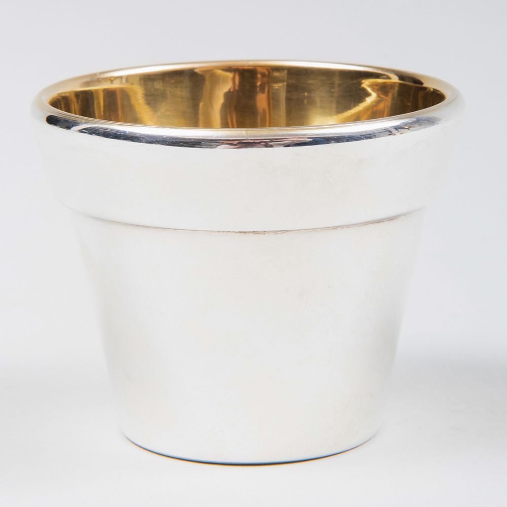 Appraisal: Miniature Bulgari Silver Model of Flower Pot Marked ' '