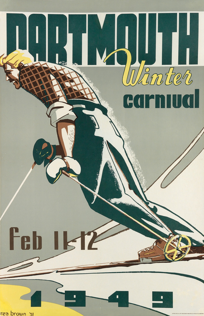 Appraisal: REA P BROWN DATES UNKNOWN DARTMOUTH WINTER CARNIVAL x inches