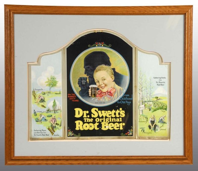 Appraisal: Dr Swett's Root Beer Triptych Window Display Description Cardboard Some