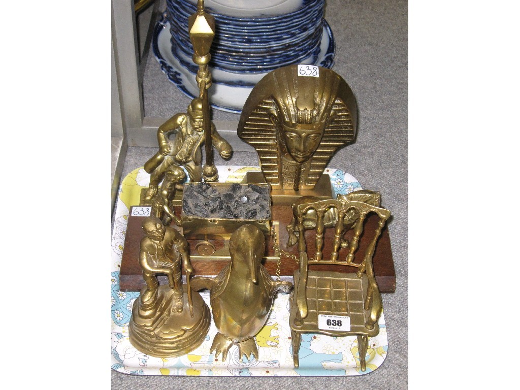 Appraisal: Tray lot of brass figures