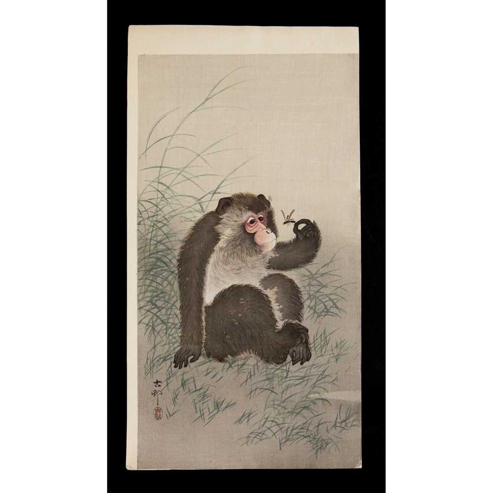 Appraisal: OHARA KOSON - CIRCA two otanzaku prints entitled Monkey Holding