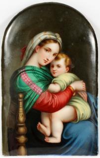 Appraisal: AFTER RAPHAEL HAND AFTER RAPHAEL HAND-PAINTED PORCELAIN PLAQUE PROB LATE