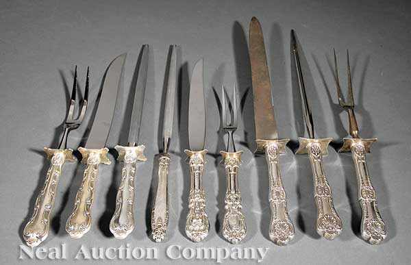 Appraisal: A Group of American Sterling Silver Carving Utensils including Reed