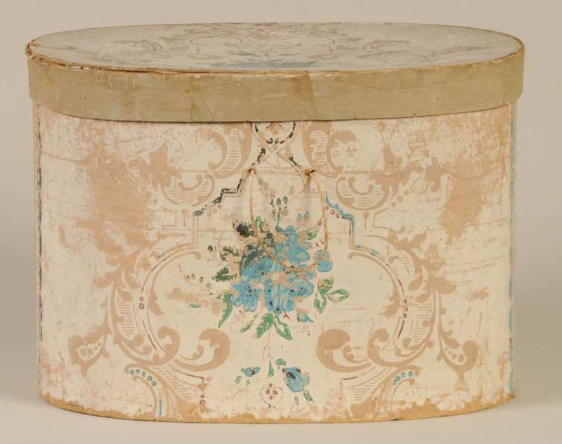 Appraisal: Wallpaper Band Box Description With floral decoration Fading paper losses