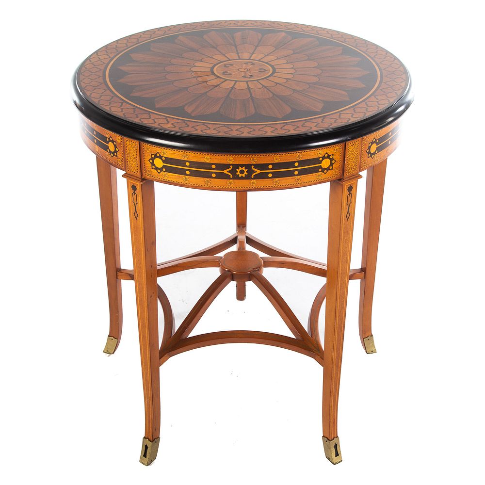 Appraisal: John Widdicomb Aesthetic Style Lamp Table With rosewood inlaid floral