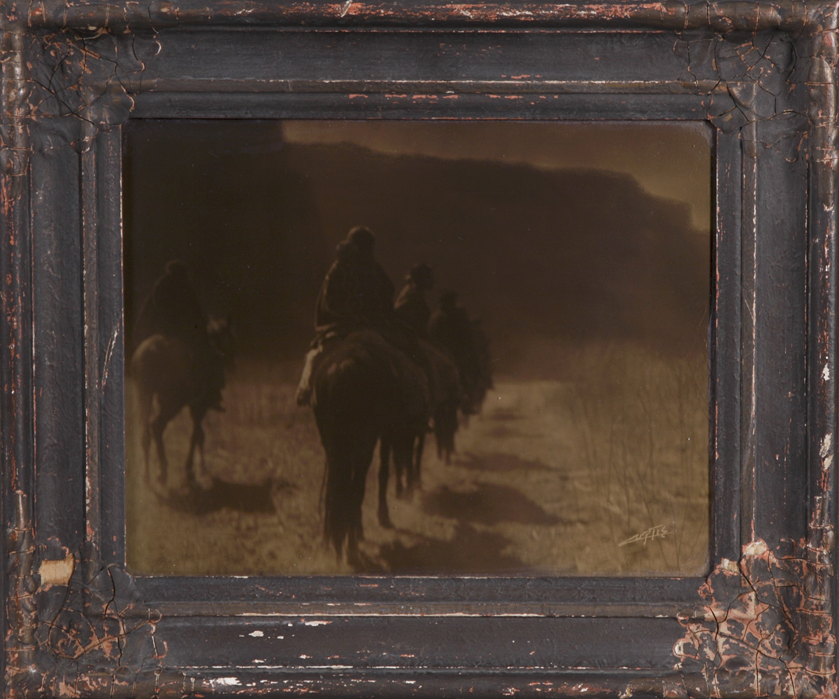 Appraisal: Edward Curtis - Goldtone glass plate nice sharp image Insignia