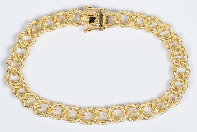 Appraisal: K Italian Gold Link Bracelet K yellow gold Italian link