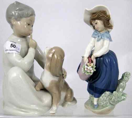 Appraisal: Lladro model of a boy with a Dog and a