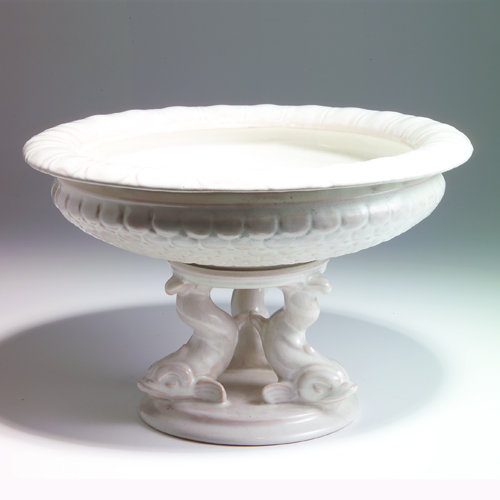 Appraisal: VOLKMAR DURANT KILNS Center bowl on pedestal the bowl modeled