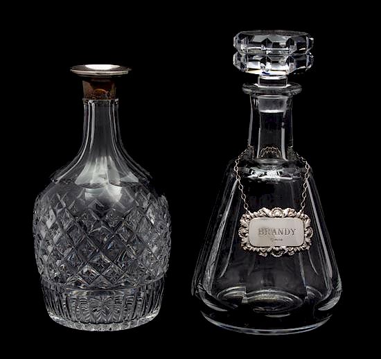 Appraisal: Two Crystal Decanters Height of taller inches Two Crystal Decanters