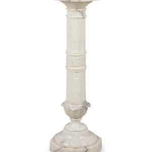 Appraisal: A Marble Pedestal th Century Height x width of top