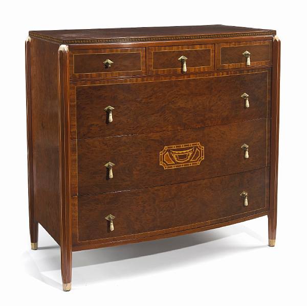 Appraisal: An American Art Deco chest of drawers s mahogany sequoia