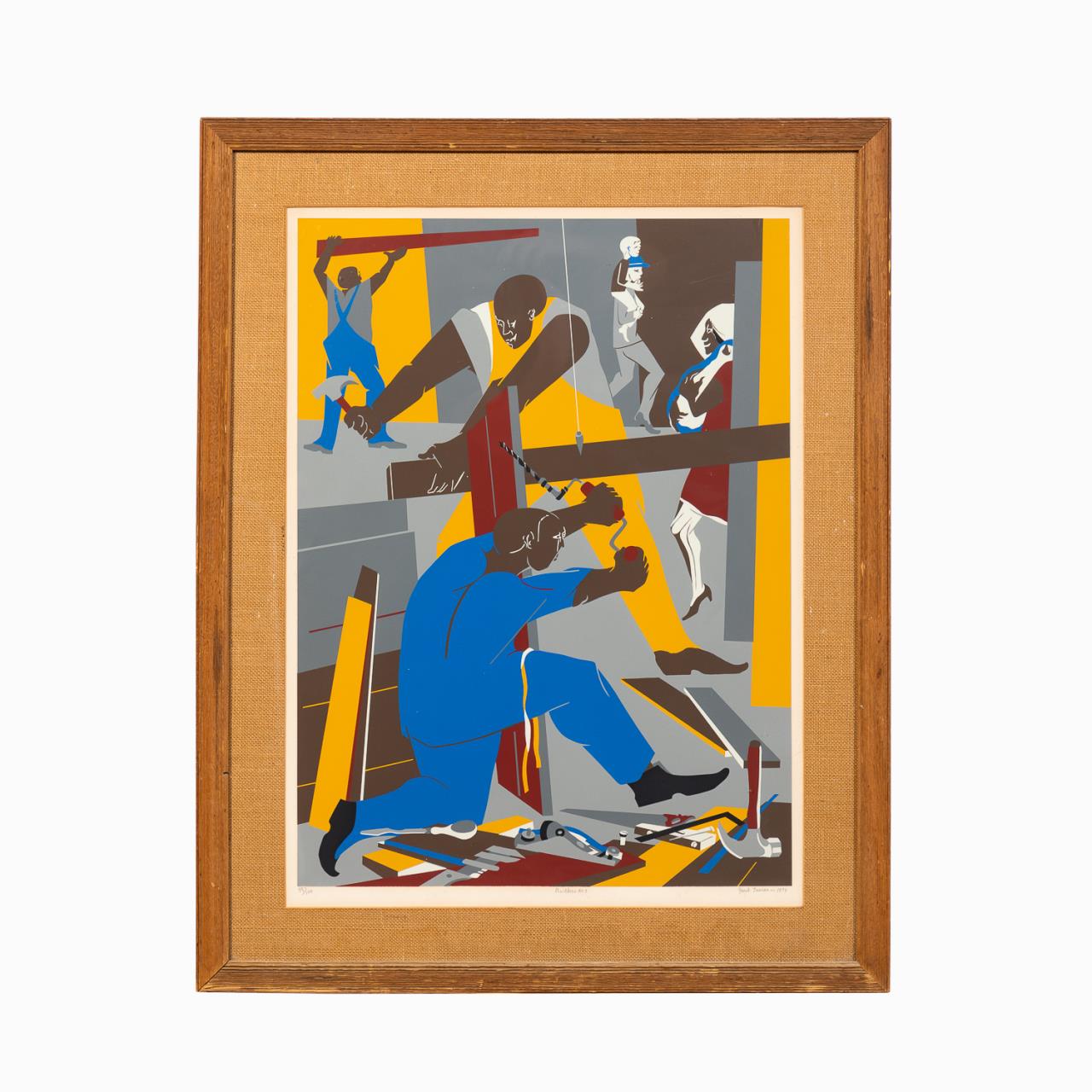 Appraisal: JACOB LAWRENCE BUILDERS LITHOGRAPH IN COLORS Jacob Lawrence American -