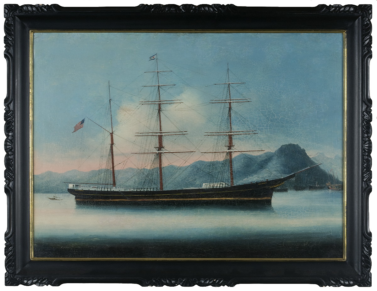 Appraisal: CHINA TRADE PAINTING OF THE AMERICAN SHIP GEORGE S HOMER