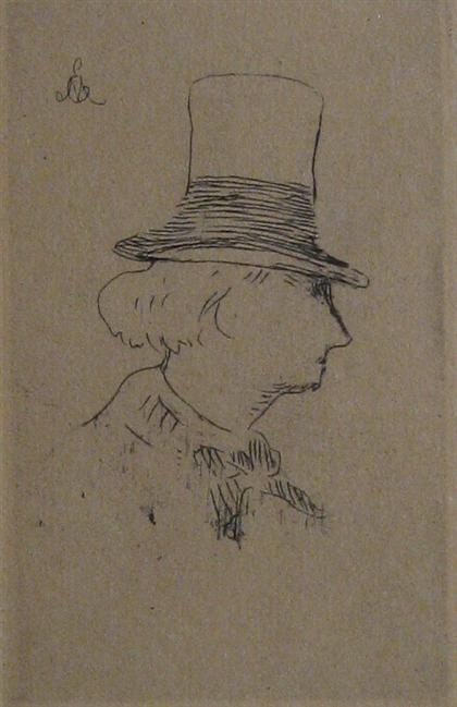 Appraisal: DOUARD MANET french - BAUDELAIRE DE PROFIL EN CHAPEAU Etching