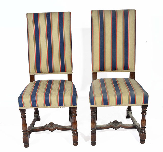 Appraisal: A SET OF ELEVEN CONTINENTAL WALNUT HIGH BACK DINING CHAIRS