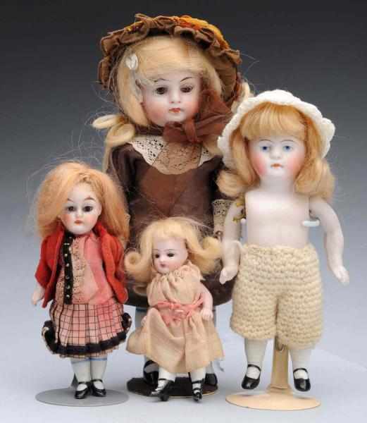 Appraisal: Lot of All-Bisque Dolls Sweet girl marked sleeping eyes original