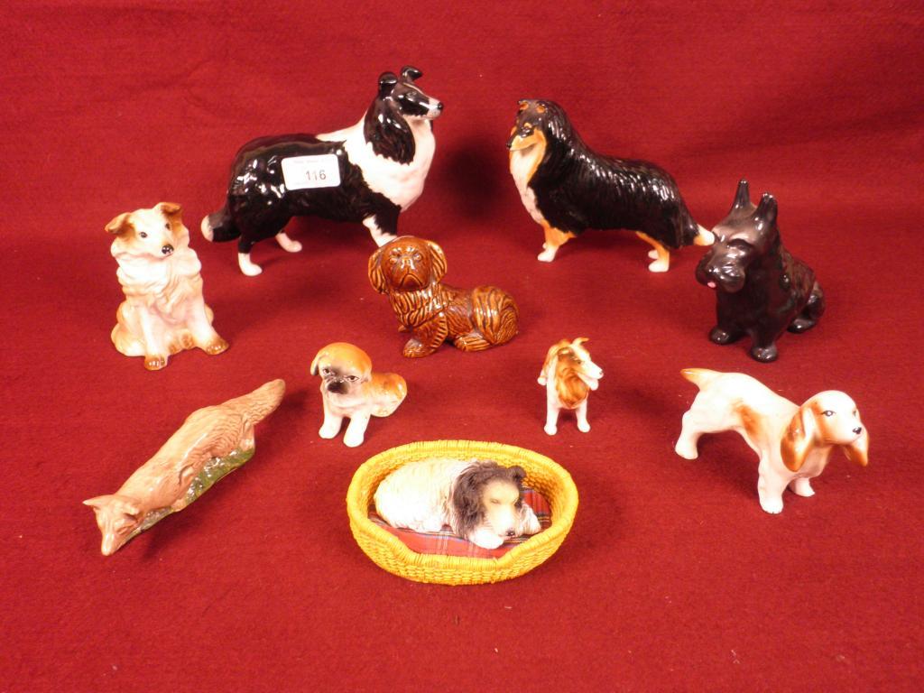 Appraisal: A Beswick black and white collie and other ceramic dogs