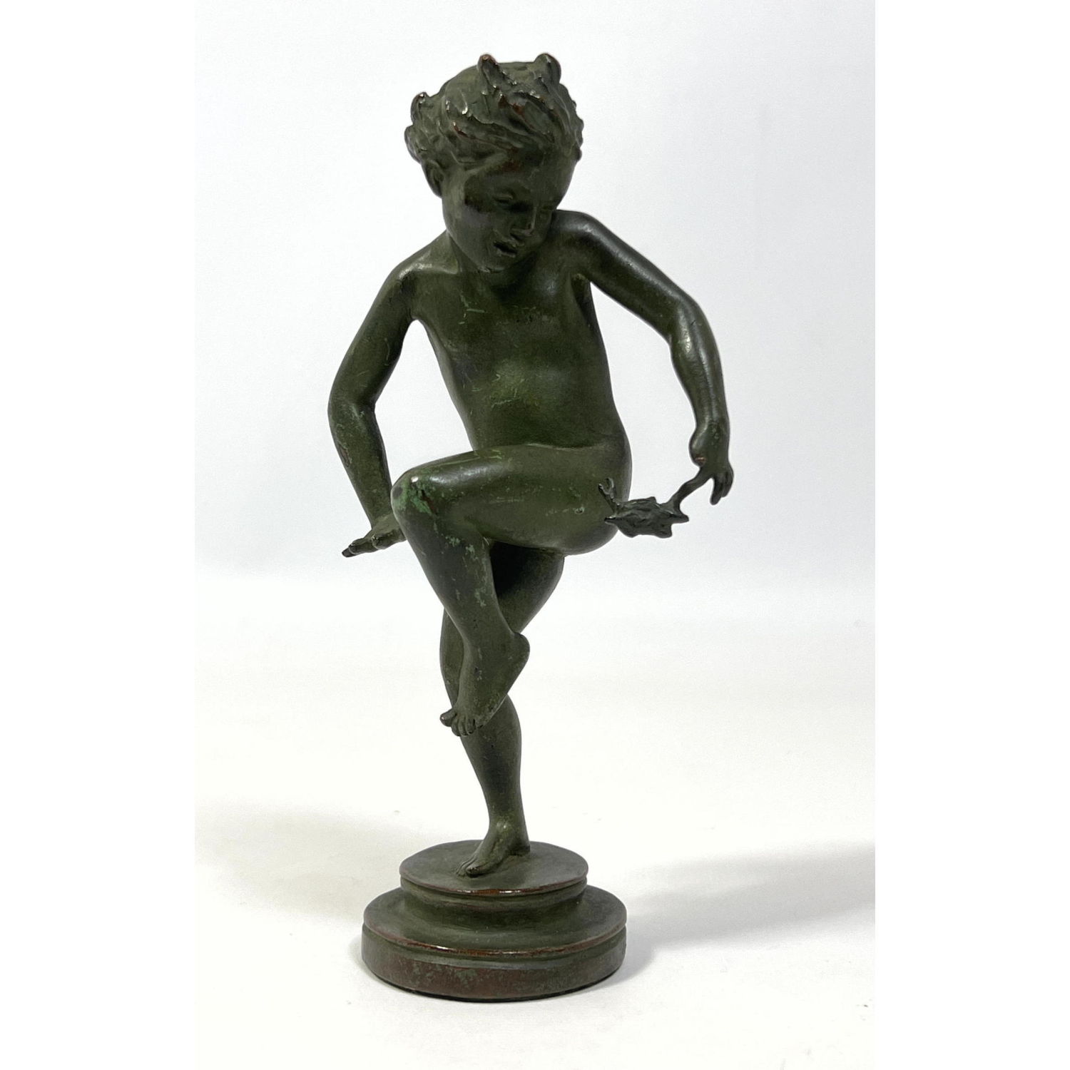 Appraisal: Bronze Figural Sculpture BONNIE MACLEARY Ouch Playful theme of Young