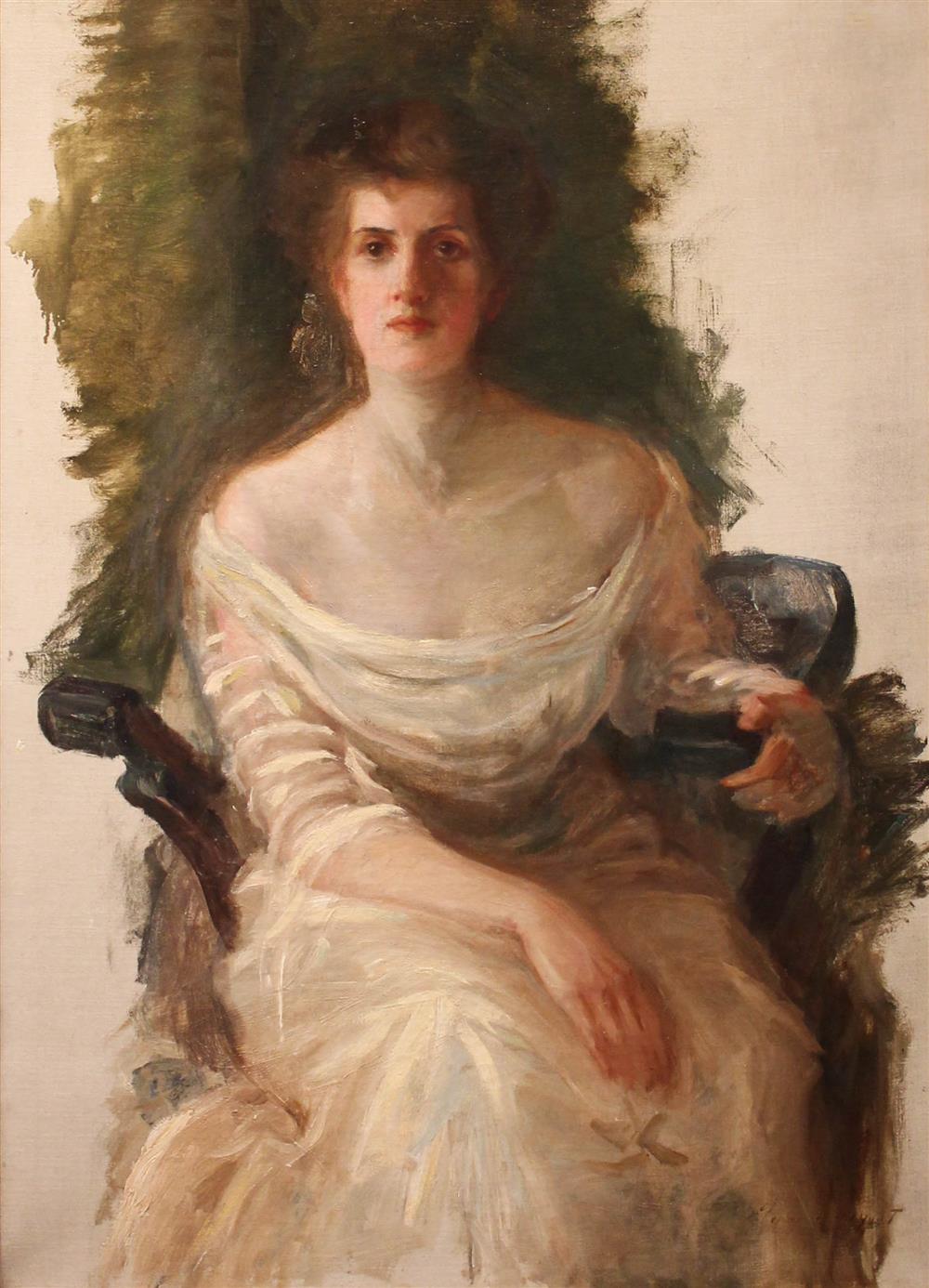 Appraisal: STYLE OF JOHN SINGER SARGENT TH CENTURY UNFINISHED PORTRAIT Oil