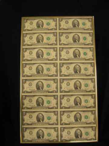 Appraisal: Sheet of Star Notes uncut scarcer uncirculated