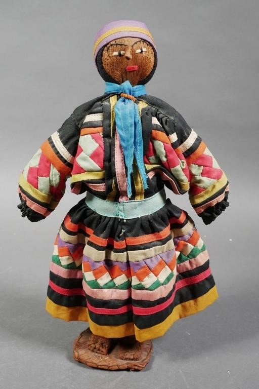 Appraisal: Old native American Seminole male doll Measures about high