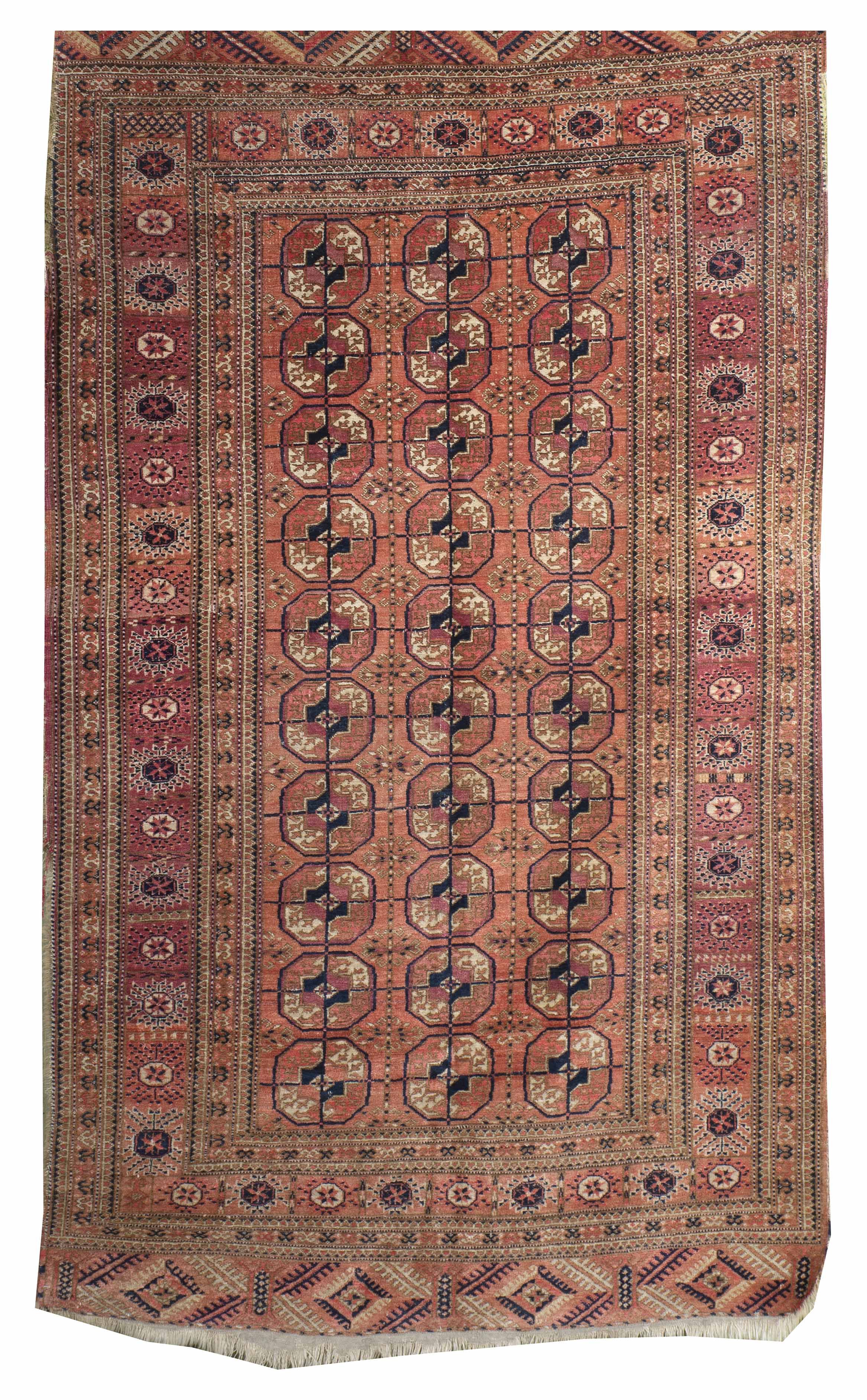 Appraisal: ORIENTAL RUG BOUKARA ' x ' Three columns of quartered