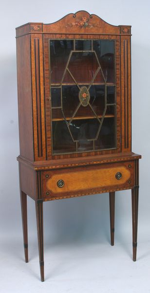 Appraisal: th- th Century mahogany and satinwood inlay cabinet h x