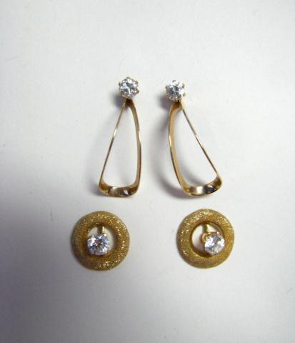 Appraisal: Two pair of cubic zirconia studs with two pair of