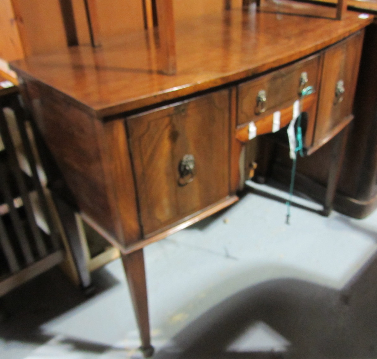 Appraisal: A Regency mahogany and line inlaid sideboard