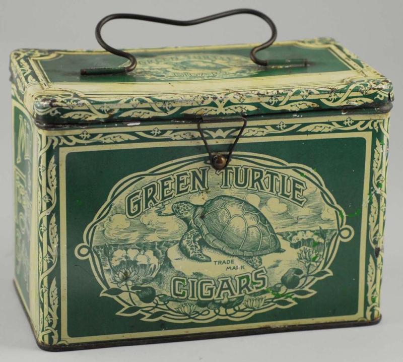 Appraisal: Green Turtle Tobacco Pail Condition Excellent Size - x