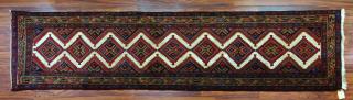 Appraisal: Vintage Afghan Rug Runner Vintage Afghan Rug Runner Unsigned Good