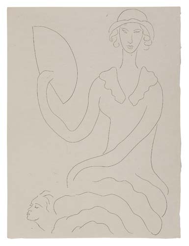 Appraisal: HENRI MATISSE Two etchings Eventail de Madame Mallarm on Japon