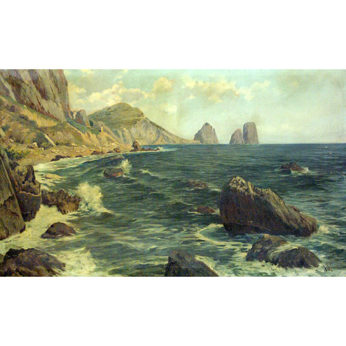 Appraisal: European School th c Mediterranean Seascape oil on canvas x