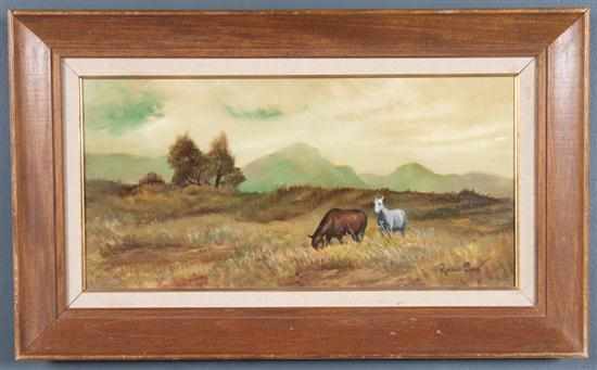 Appraisal: Richard R Clive American - Mustang Pasture oil on canvas