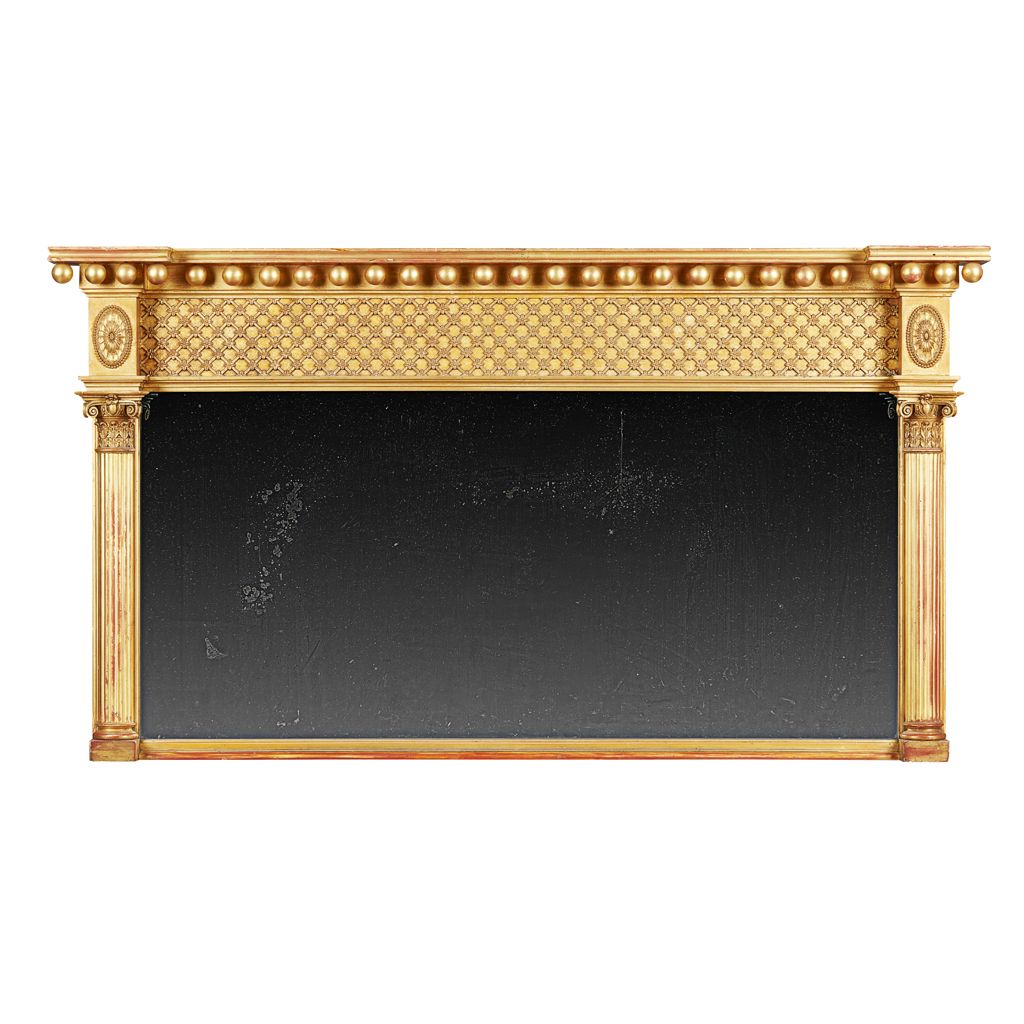 Appraisal: REGENCY GILTWOOD OVERMANTEL MIRROR EARLY TH CENTURY the inverted breakfront