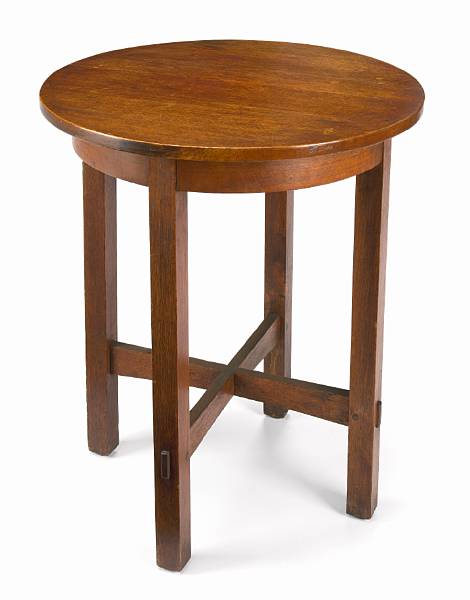 Appraisal: An L amp J G Stickley oak circular table -