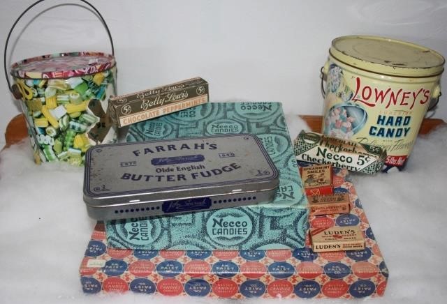 Appraisal: LOT OF CARDBOARD AND METAL CANDY BOXES TOINCLUDE PAIST CO