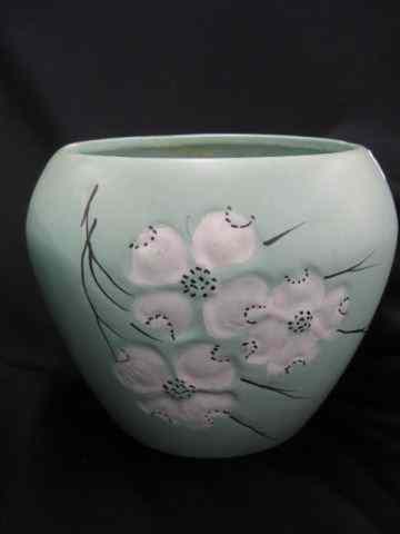 Appraisal: McCoy Pottery Planter dogwood decor ongreen '' x - ''