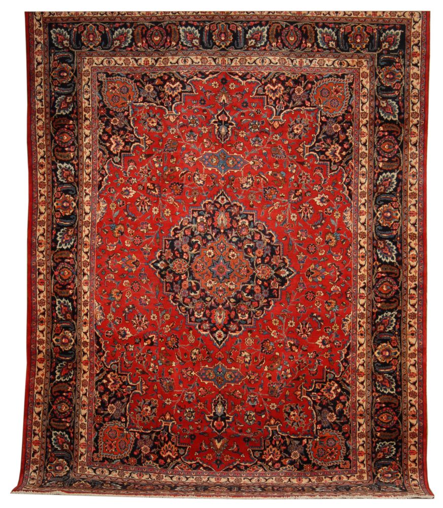 Appraisal: ORIENTAL RUG MESHED ' x ' Central floral medallion in