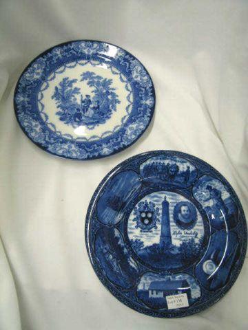 Appraisal: Blue Transferware Ironstone Plates Royal Doulton Watteau and Rowland Marcellus