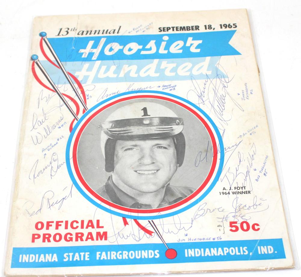 Appraisal: MULTI SIGNED HOOSIER HUNDRED RACING PROGRAMMulti Signed Hoosier Hundred Racing