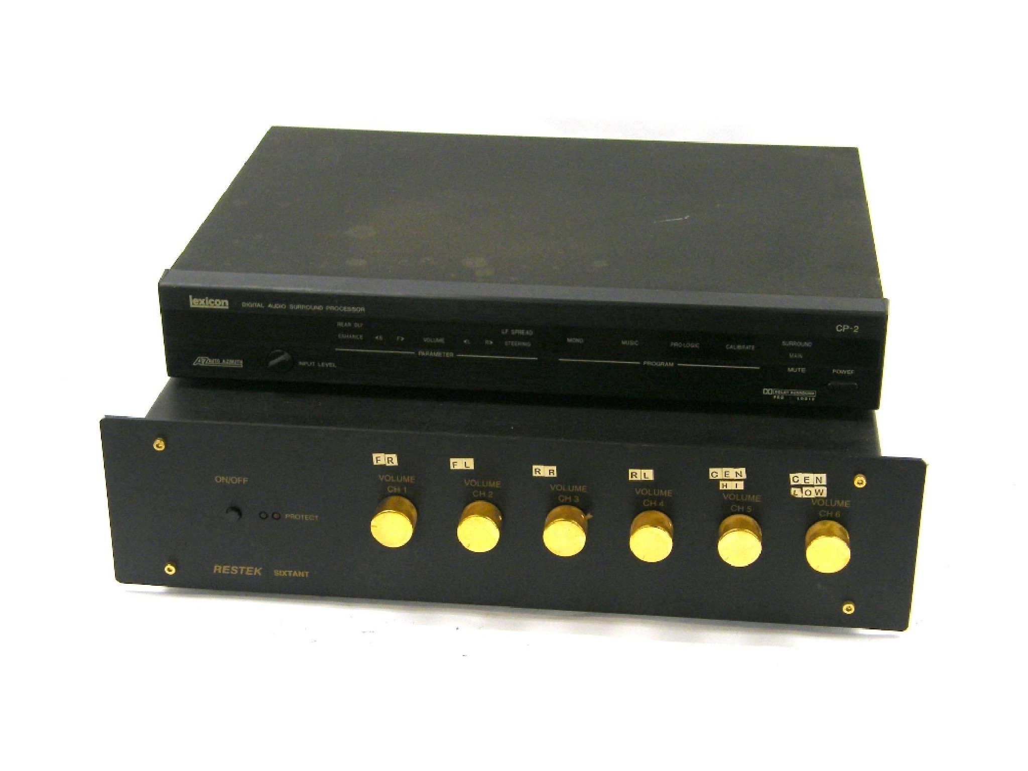 Appraisal: Restek Sixtant six channel power amplifier together with a Lexicon