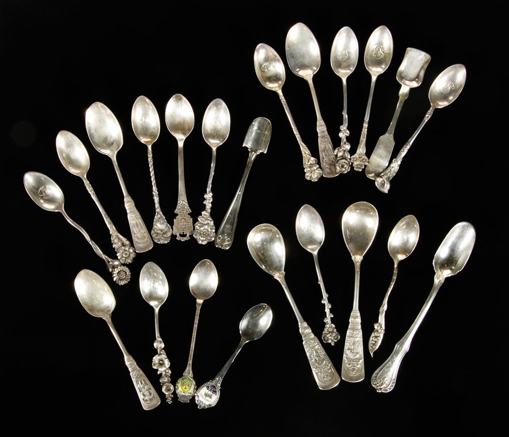 Appraisal: - Lot of Spoons Lot of spoons including decorative demi-spoons