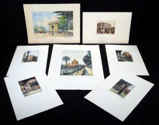 Appraisal: Pcs Rome Paris ANTIQUE ORIGINAL ENGRAVINGS OF EUROPEAN CITIES Views