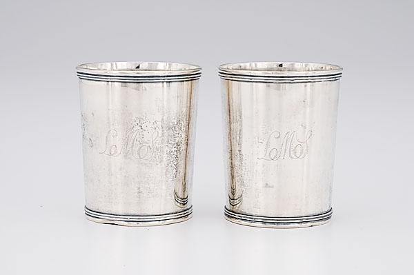 Appraisal: CINCINNATI COIN SILVER JULEP CUPS BY SCOVIL WILLEY CO American