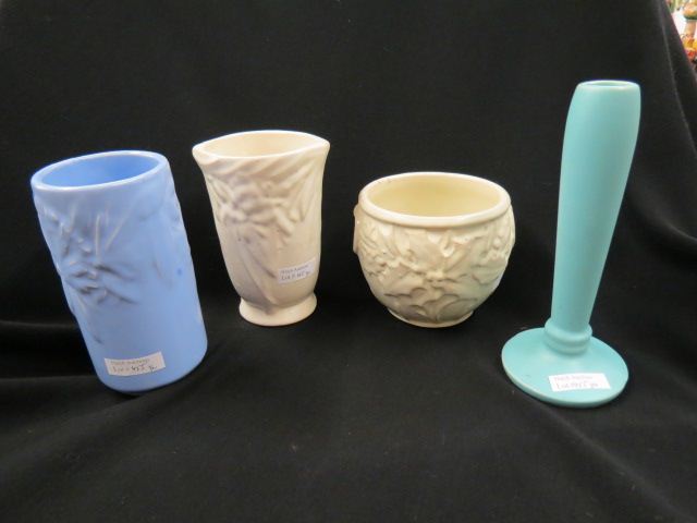 Appraisal: pcs of McCoy Pottery vases planter white blues tallest is