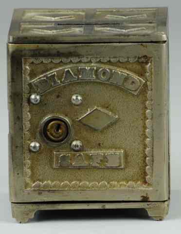 Appraisal: DIAMOND SAFE STILL BANK SMALL Extremely rare example nickel finish